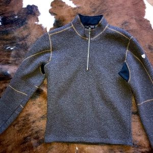 Kuhl Men’s Brown Fleece Lined Quarter Zip Sweater